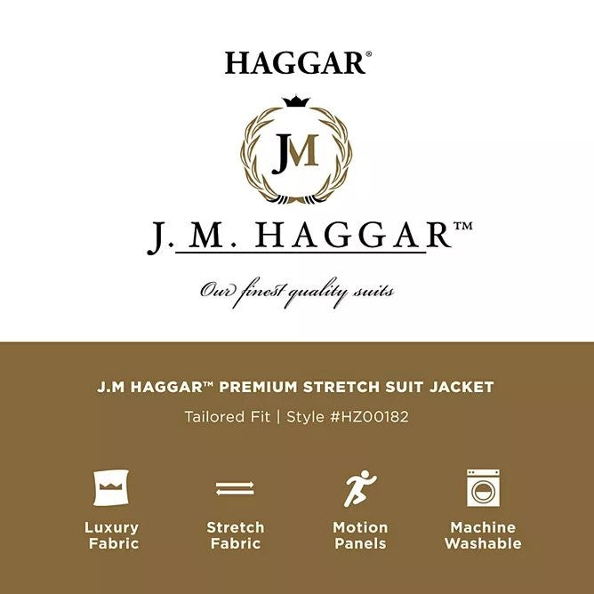 Translation missing: en.Haggar Men's Premium Stretch Sharkskin Classic Fit Suit Coat, Black, 40 Short
