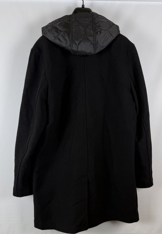 Translation missing: en.Sam Edelman Men's Single Breasted Coat with Quilted Bib Wool Blend Black-Large