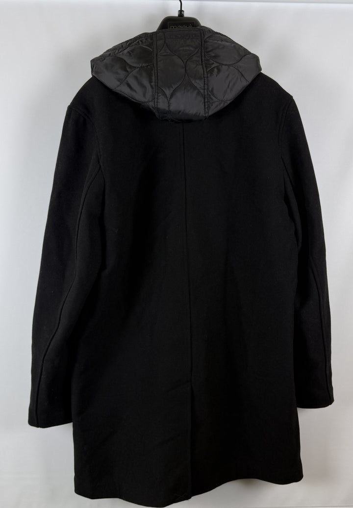 Translation missing: en.Sam Edelman Men's Single Breasted Coat with Quilted Bib Wool Blend Black-Large