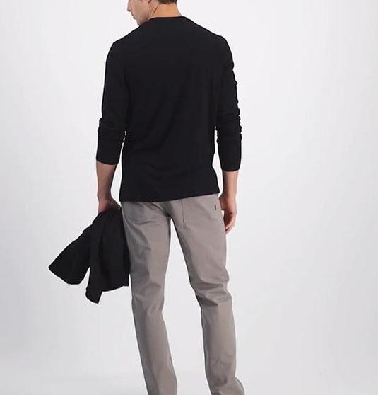 Translation missing: en.Alfani Alfatech Long Sleeve Crewneck T-Shirt Deep Black-2XL