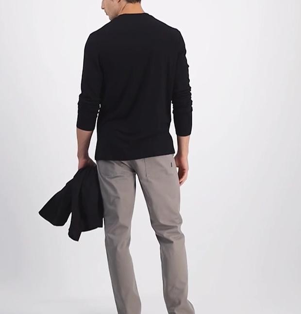 Translation missing: en.Alfani Alfatech Long Sleeve Crewneck T-Shirt Deep Black-2XL