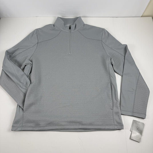 Translation missing: en.PGA Tour 3D Textured Quarter-Zip Golf Sweatshirt Quarry Size Large Mens Pockets