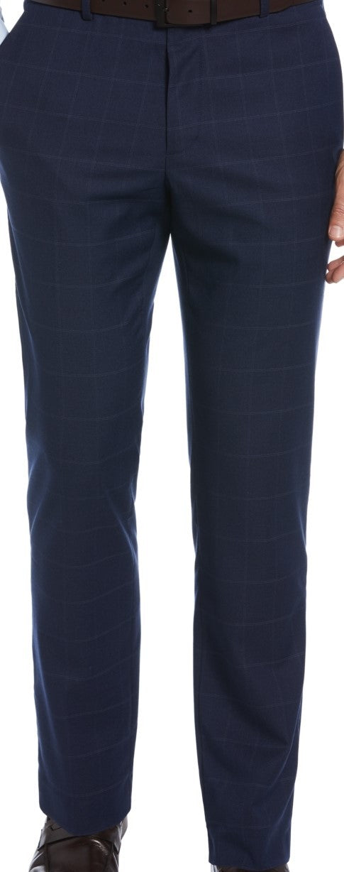 Translation missing: en.Perry Ellis Men's Slim-Fit Flat Front Dress Pants in Navy-33x32