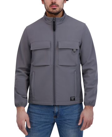 Translation missing: en.Hudson Men's Soft Shell Utility Jacket Size Large Gray Wind Resist Reg Fit