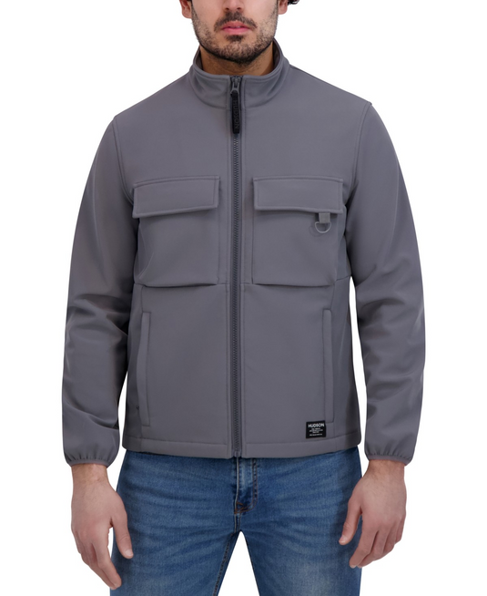 Translation missing: en.Hudson Men's Soft Shell Utility Jacket Size Large Gray Wind Resist Reg Fit