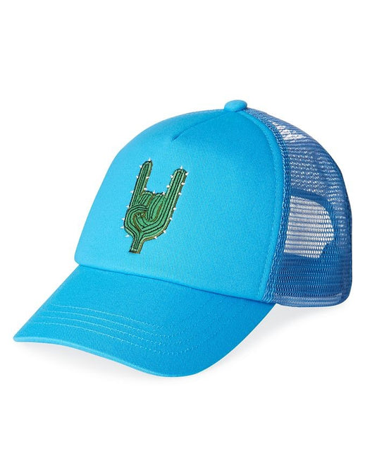 Translation missing: en.Sun + Stone Mens Cactus Patch Trucker Hat in Blue-O/S