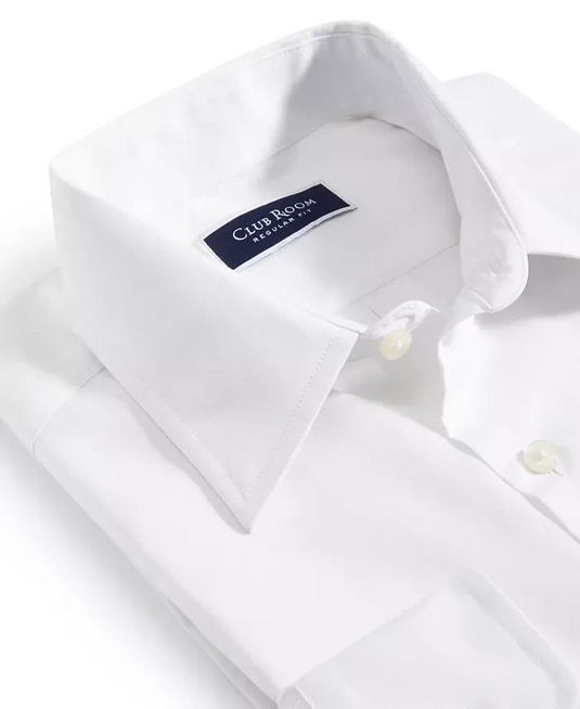 Translation missing: en.Club Room Men's Regular-Fit Dress Shirt Bright White 15-15.5 34/35