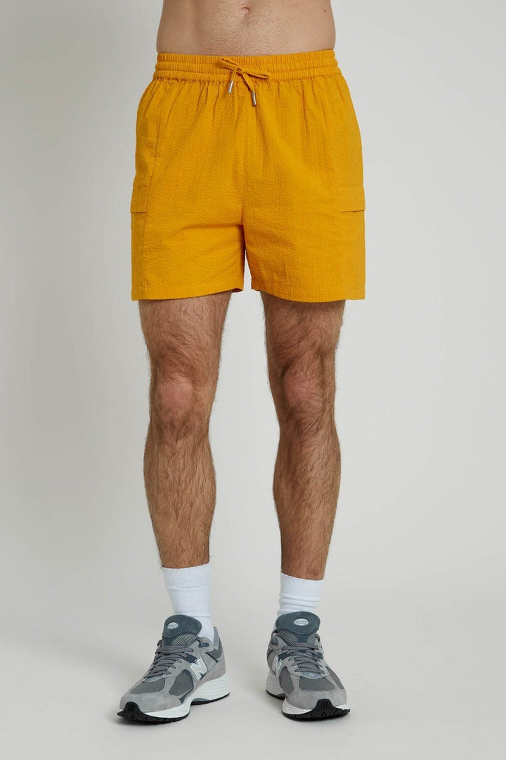 Translation missing: en.Native Youth Men's Vaughn Regular-Fit Seersucker Shorts Orange-30