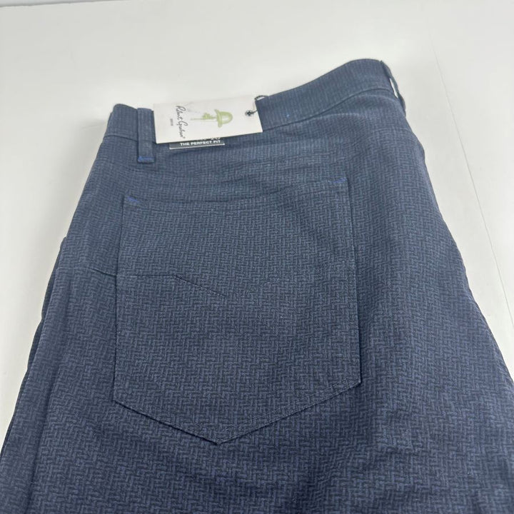 Translation missing: en.Robert Graham Kent Men's Tonal-Print Tailored Fit Pants in Navy-36x32