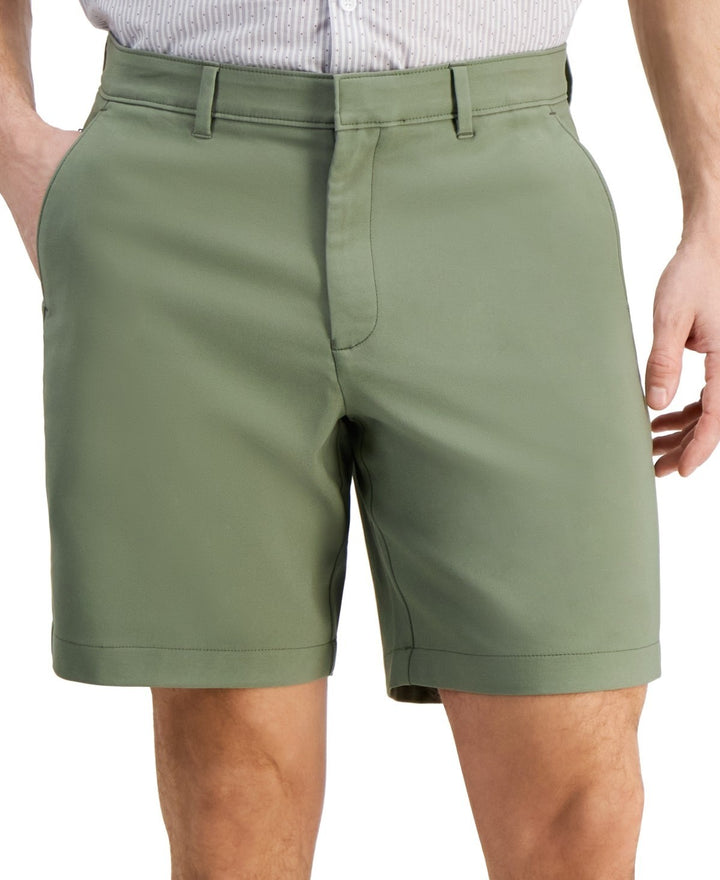 Translation missing: en.Alfani 8" Tech Shorts Men's Size 40W Sage Green Regular Fit Stretch Flat Front