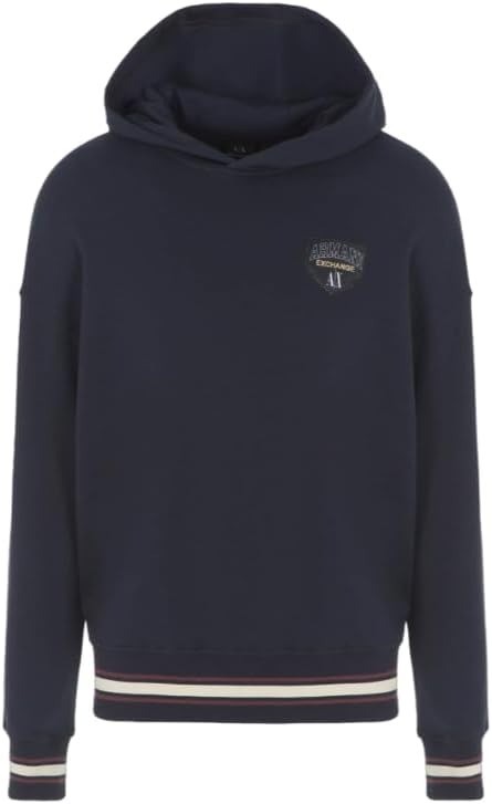 Translation missing: en.A|X Armani Exchange Hoodie Men's 2XL Navy Long-Sleeve Collegiate Logo Cotton Bld