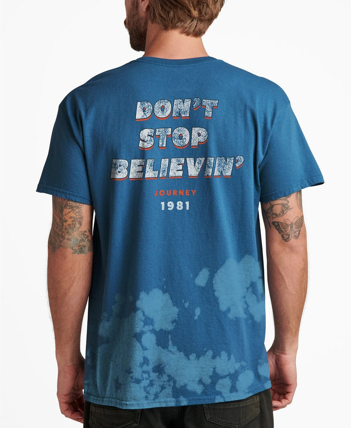 Translation missing: en.Junk Food Men's Journey Don't Stop Believin' Graphic T-Shirt Blue Tie Dye-Large
