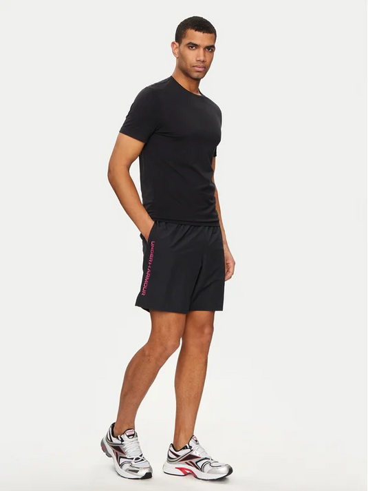 Translation missing: en.Under Armour Men's Moisture-Wicking Logo-Print 8-1/4" Tech Shorts Black Pink-2XL