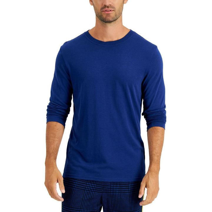 Translation missing: en.Club Room Mens Chatham Long Sleeves Crew Neck Pajama Top Pomp Blue-Small
