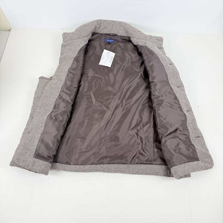 Translation missing: en.Club Room Men's Tweed Herringbone Button-Front Padded Vest Brown-Large