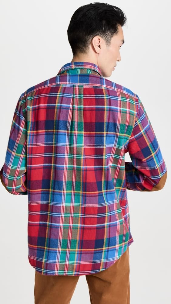 Translation missing: en.Polo Ralph Lauren Men's Reg-Fit Bedford Suede-Patch Twill Workshirt Multi-Medium
