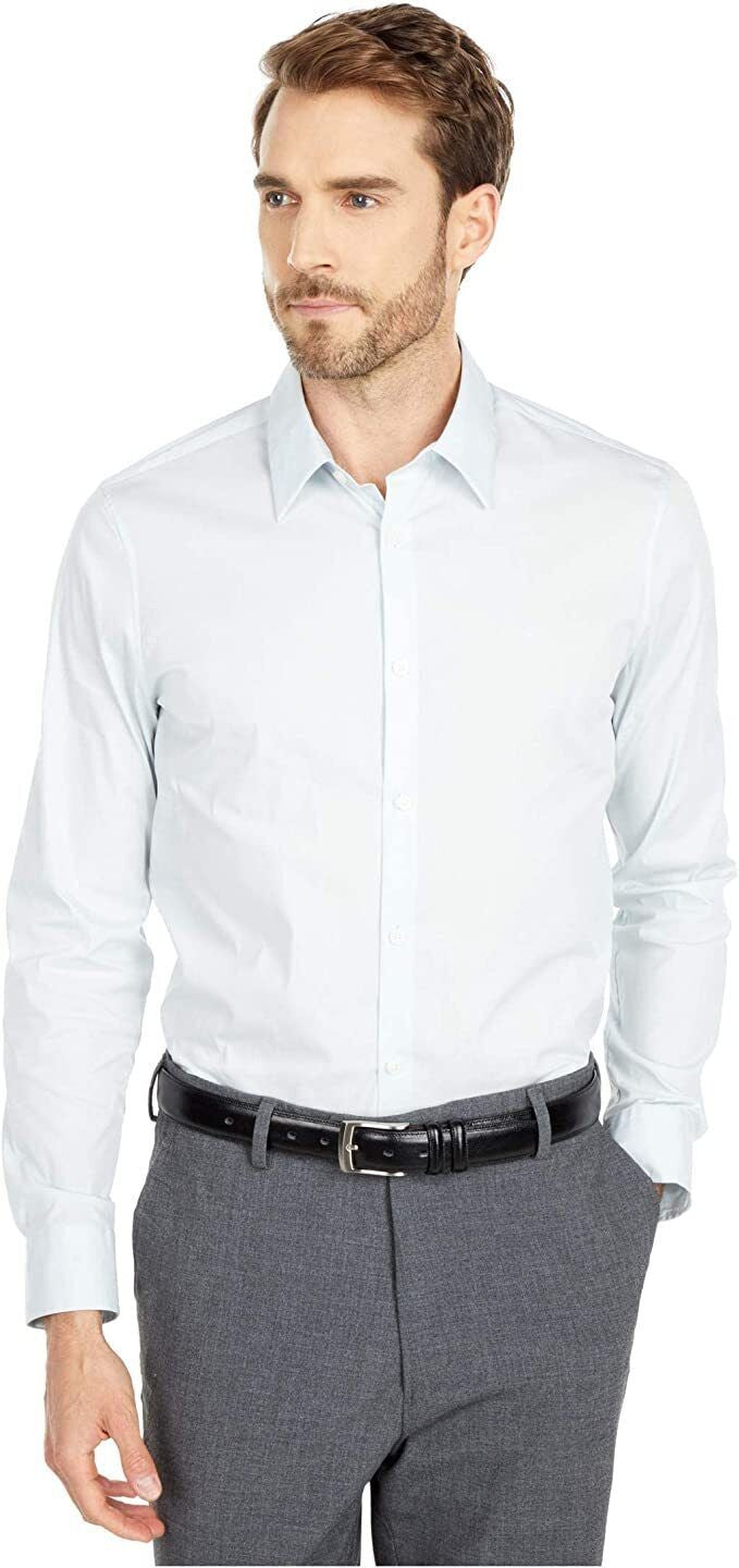 Translation missing: en.Calvin Klein Men's Stretch Cotton Blend Button-Down Shirt in Grey Illusion-2XL