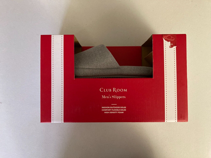 Translation missing: en.Club Room Men's Cushioned Bed Slides in Chambray Stipes-Small 6-7