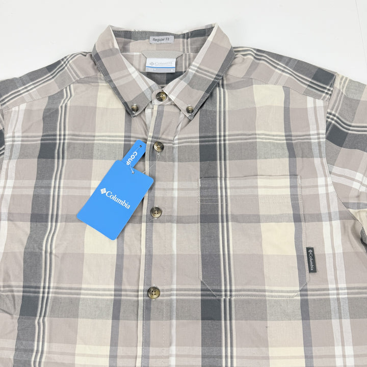 Translation missing: en.Columbia Men's Rapid Rivers II Short Sleeve Plaid Shirt Flint Grey-Size Small