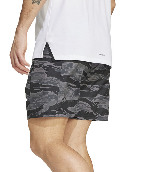 Translation missing: en.adidas Men's Regular-Fit Camouflage 7" Training Shorts - Black Gray-2XL