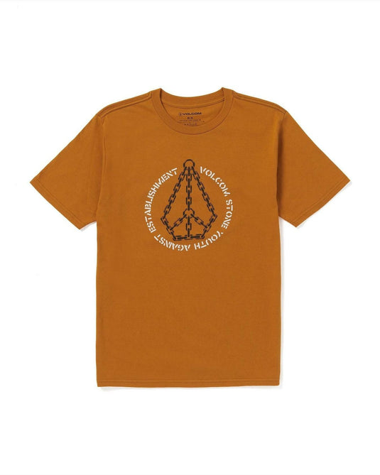 Translation missing: en.Volcom Men's Crisp Stone Short Sleeve Tee Chestnut Brown-XL