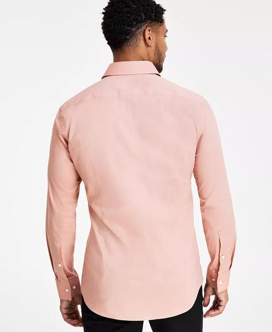 Translation missing: en.Hugo by Hugo Boss Dress Shirt Men's 16.5 34/35 Lt Pastel Red Kenno Slim-Fit
