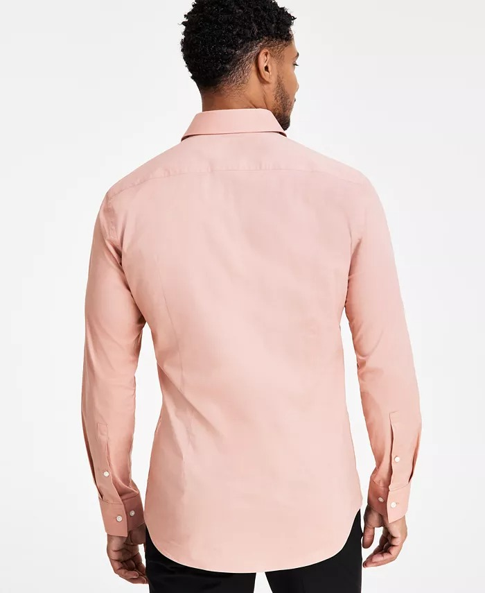Translation missing: en.Hugo by Hugo Boss Dress Shirt Men's 16.5 34/35 Lt Pastel Red Kenno Slim-Fit