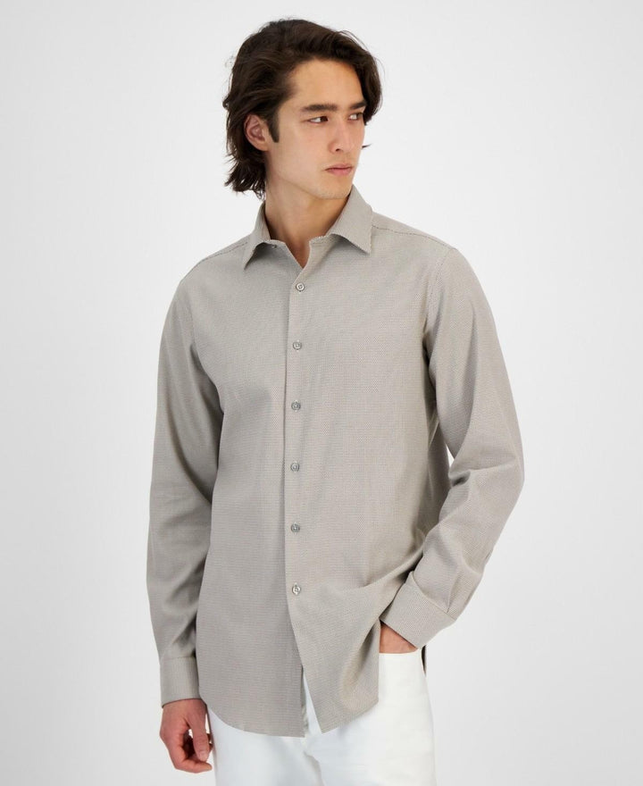 Translation missing: en.Alfani Alfatech Men's Slim-Fit Trutemp Dobby Dress Shirt Tan-15-15.5 34/35
