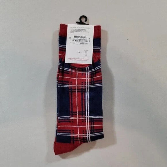 Translation missing: en.Club Room  Lot of 3 Holiday Plaid Crew Socks Red Multi-One Size