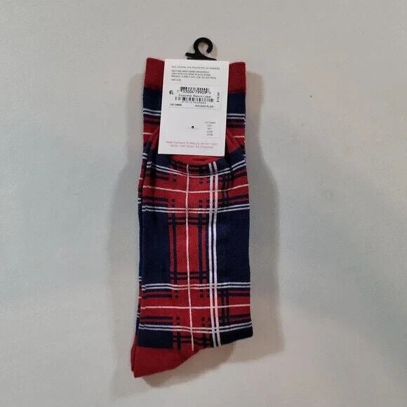 Translation missing: en.Club Room  Lot of 3 Holiday Plaid Crew Socks Red Multi-One Size