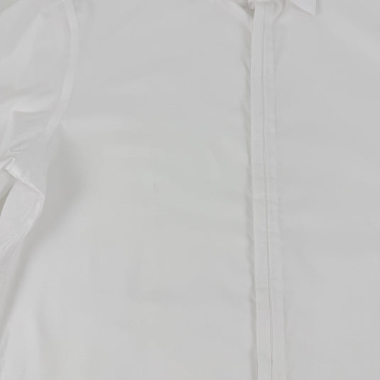 Translation missing: en.Calvin Klein Mens Dress Shirt Steel Stretch Slim Fit Covered Placket White-16