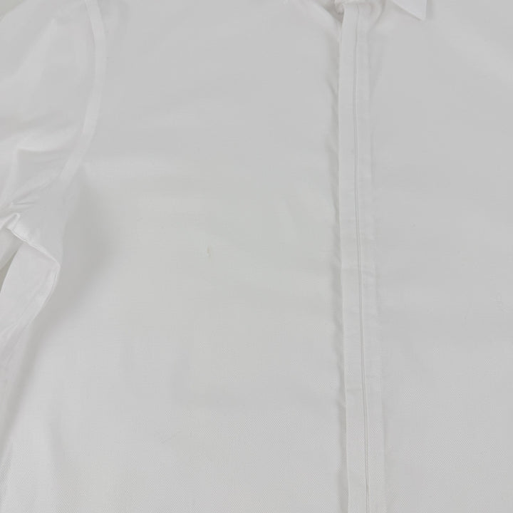 Translation missing: en.Calvin Klein Mens Dress Shirt Steel Stretch Slim Fit Covered Placket White-16