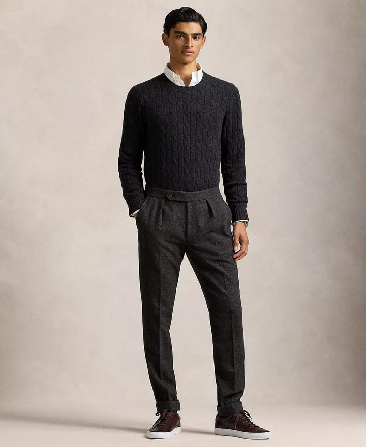 Translation missing: en.Polo Ralph Lauren Men's Birdseye Twill Pleated Trousers Charcoal Multi-38x32