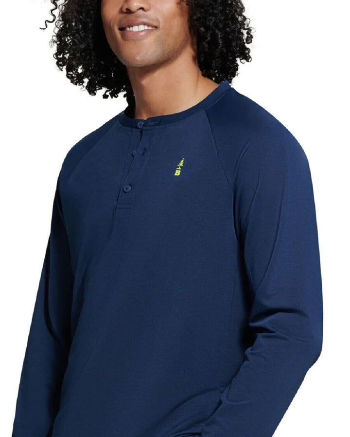 Translation missing: en.Bass Outdoor Men's L/S Hilltop Henley Shirt in Dress Blue-Large