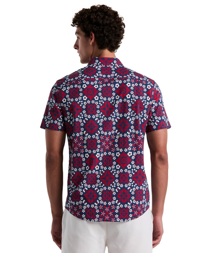Translation missing: en.Original Penguin Men's Slim Fit Medallion Print Button-Down Shirt Red Blue-Large