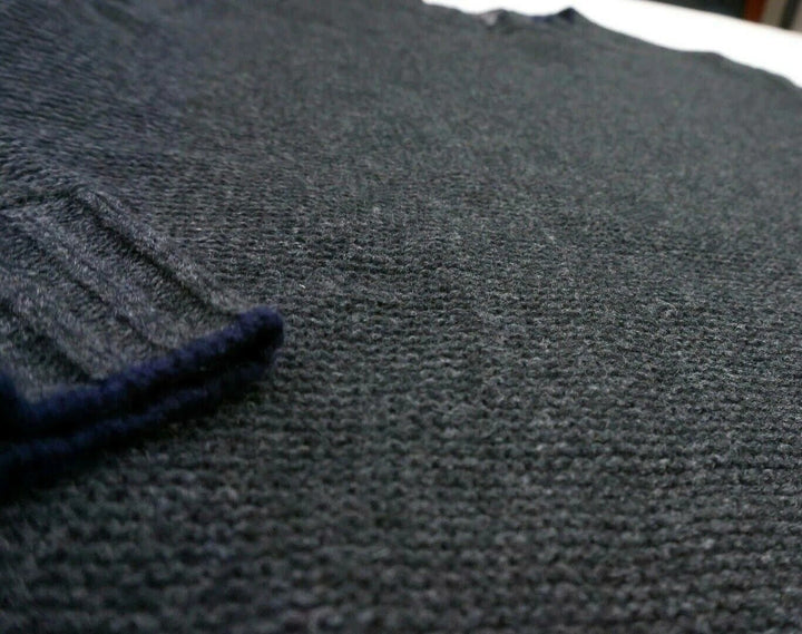 Translation missing: en.The Men's Store Designer Wool/Cashmere Tipped Crewneck Sweater Coal-Small