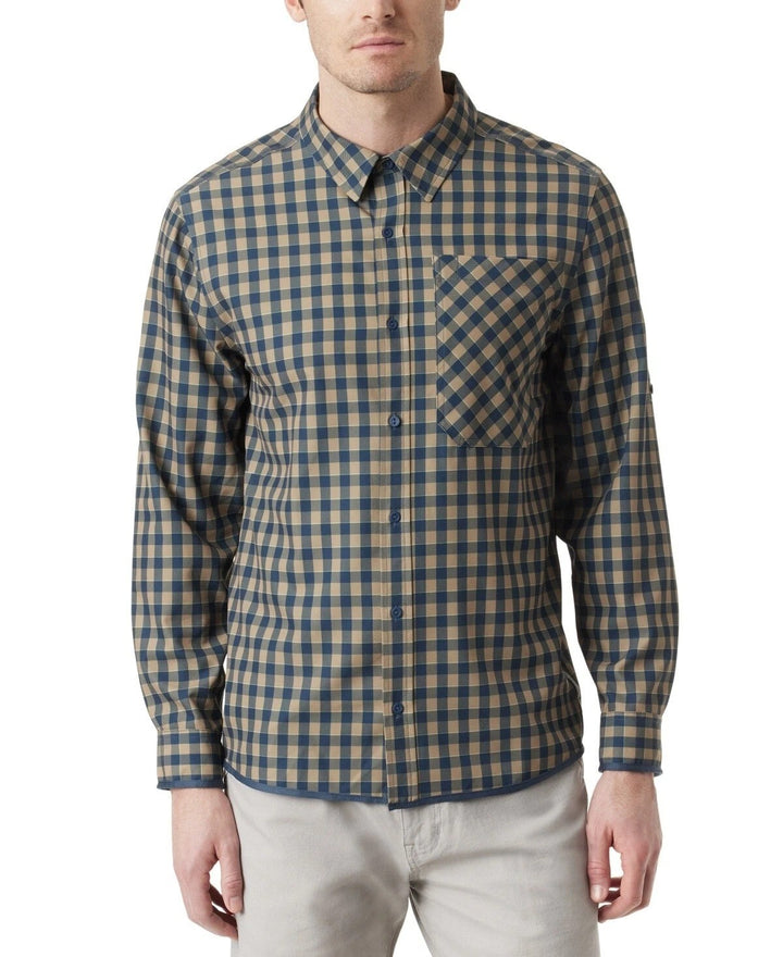 Translation missing: en.Bass Outdoor Men's Cool Plaid Long-Sleeve Shirt - Kelp Small Buffalo-Size Large