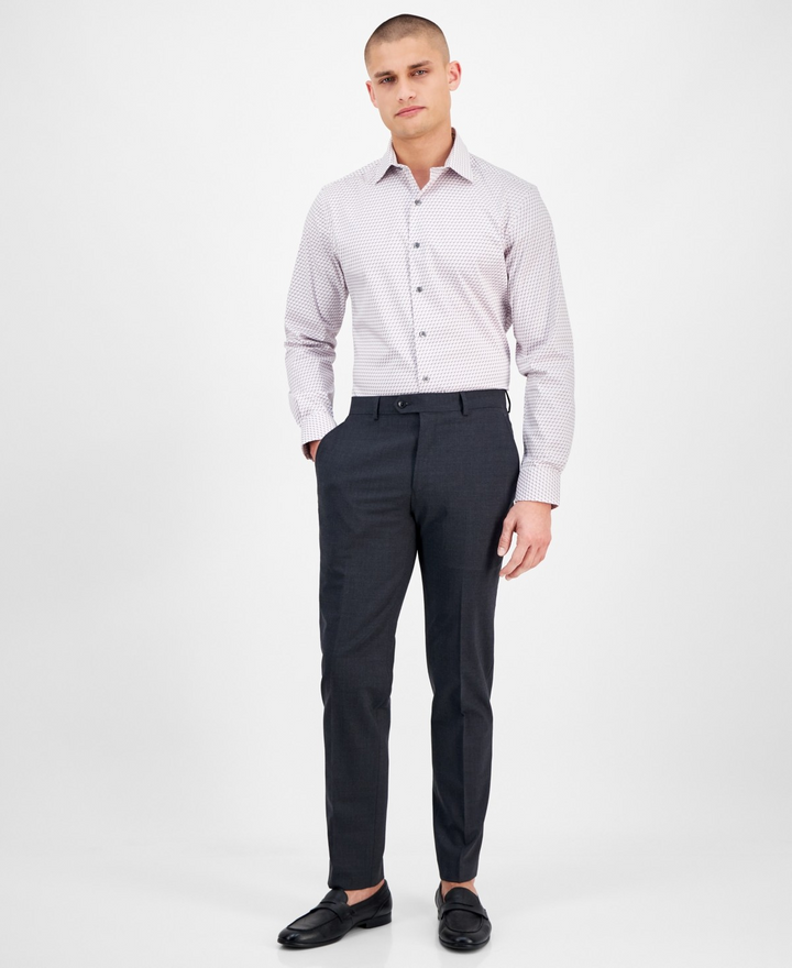Translation missing: en.Alfani Men's Geo-Print Dress Shirt Slim Fit White Lilac Stretch-14-14.5 32/33
