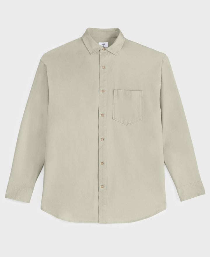 Translation missing: en.Mode of One Men's Relaxed-Fit Button-Down Twill Shirt Dark Ecru-Large