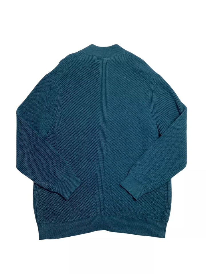 Translation missing: en.Alfani Men's Heavy Rib Zip-Front Sweater Jacket, Dark Kale-2XL