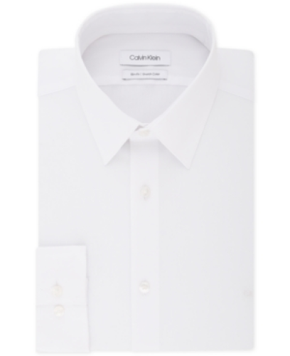 Translation missing: en.Calvin Klein Men's Dress Shirt White-17.5 34/35 Slim-Fit Stretch Collar Logo