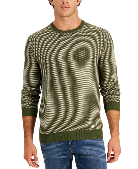 Translation missing: en.Club Room Men's Elevated Tonal Textured Sweater in Olive Green-Size XL