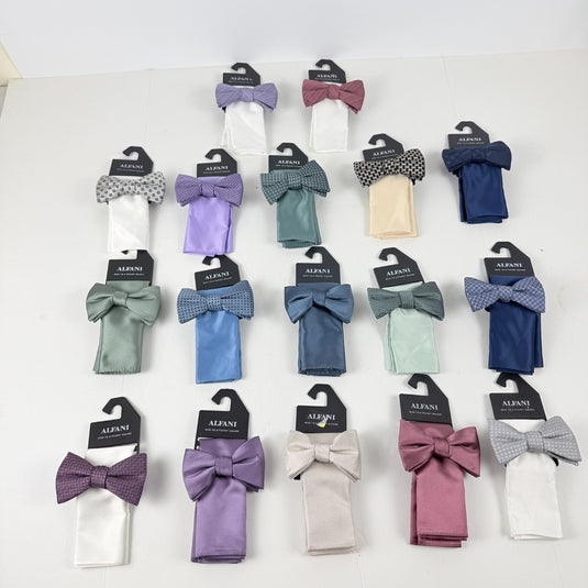 Translation missing: en.Alfani Men's Textured Bow Tie &amp; Pocket Square Set Wedding Formal Volume Pricing