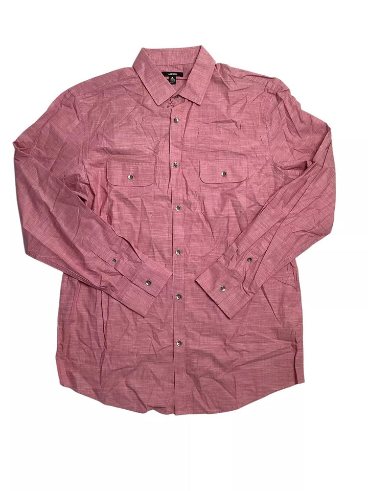 Translation missing: en.Alfani Men's Regular-Fit Solid Shirt Smudge Cranberry - XXL