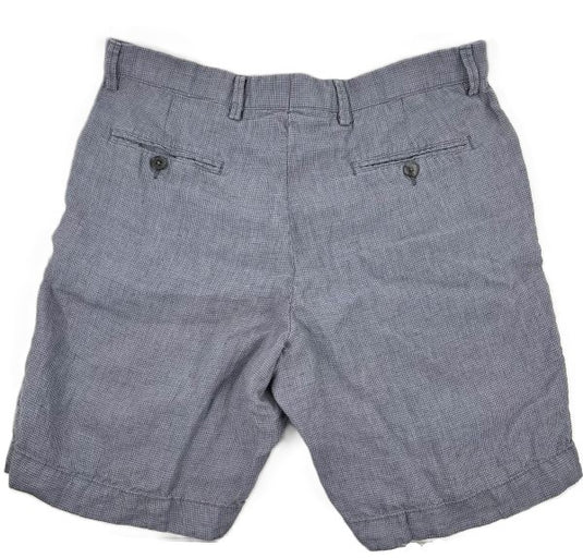 Translation missing: en.The Men's Store at Major Dept Store Linen Micro-Houndstooth Sport Shorts Navy-40