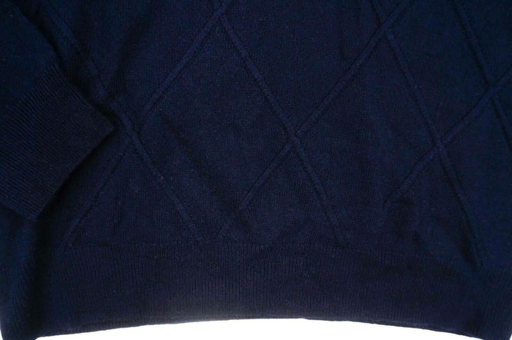 Translation missing: en.The Men's Store  Designer  Wool Twist Ribbed Cable-Knit Sweater Navy-Sm
