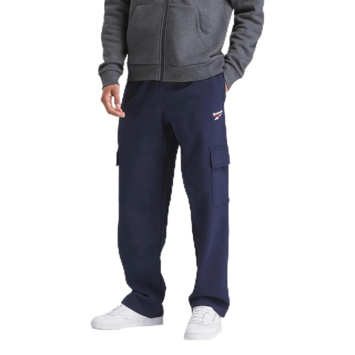Translation missing: en.Reebok Mens Identity Cargo Pant Size Small Vector Navy Small Logo  Elastic Waist