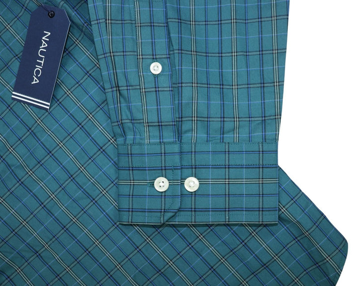 Translation missing: en.Nautica Mens Wear To Work Wrinkle-Resistant Plaid Shirt Deep Atlantic-2XL