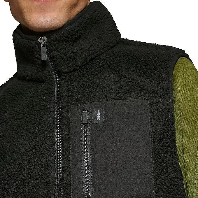 Translation missing: en.Bass Outdoor Men's Coastal Fleece Full-Zip Vest in Black-Small