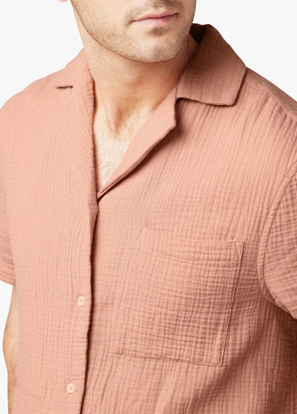 Translation missing: en.Joe's Jeans Men's Reg-Fit Charlie Camp Shirt in Dusty Clay-Large